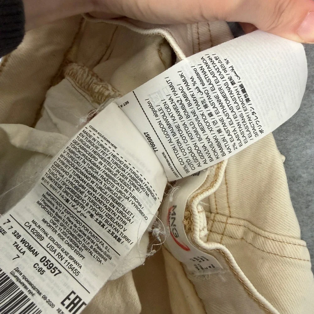 MNG Mango Denim Premium Cream Button Fly Jeans Size 8 Casual - Picture 7 of 9